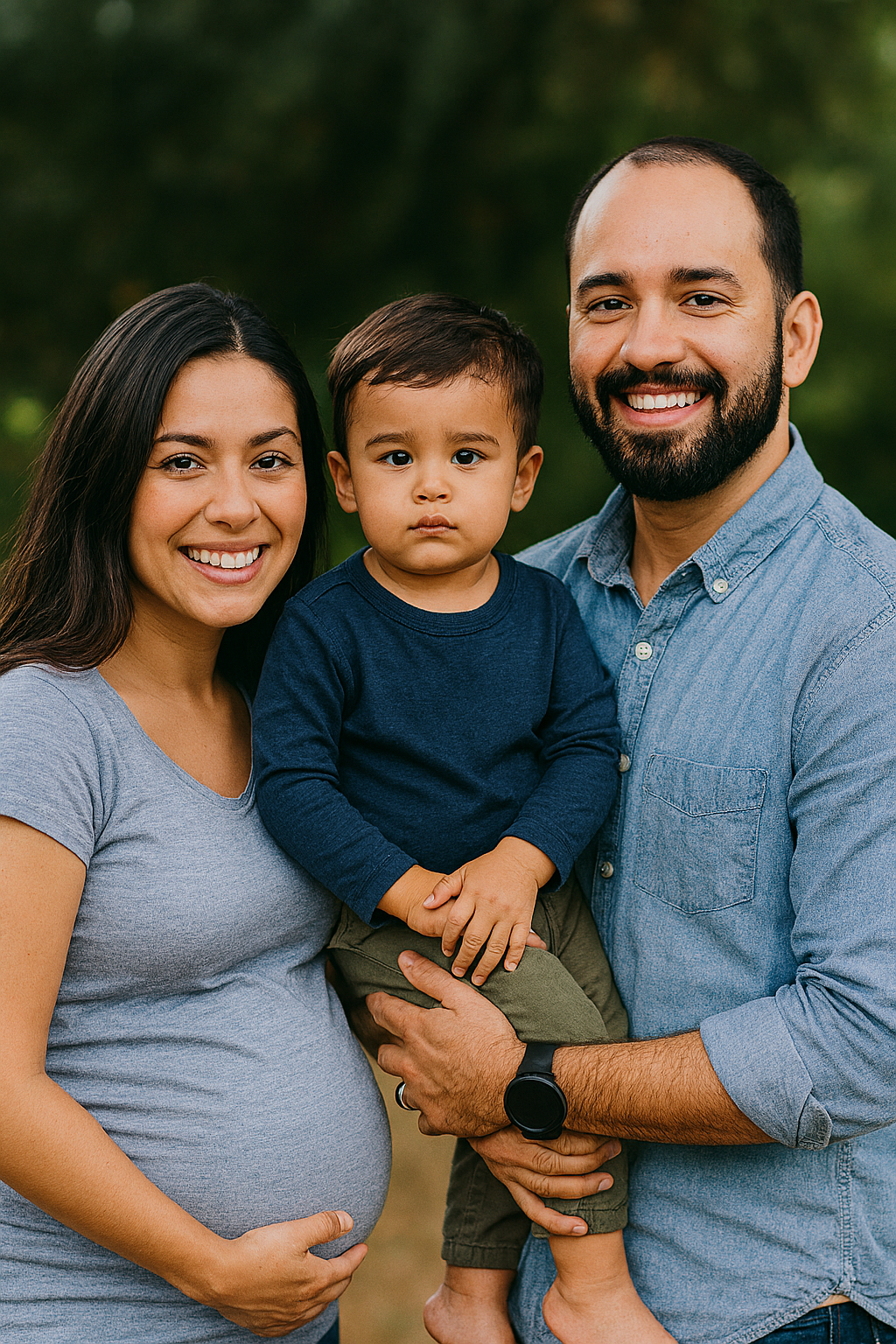 Diverse millennial family protected by health and life insurance